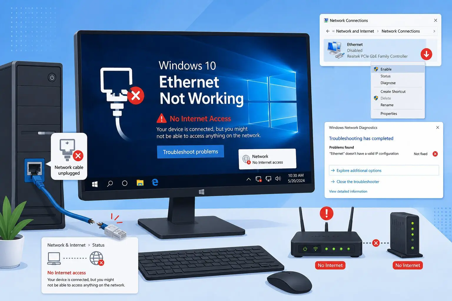Instantly Fix Your Windows 10 Ethernet Not Working Issues